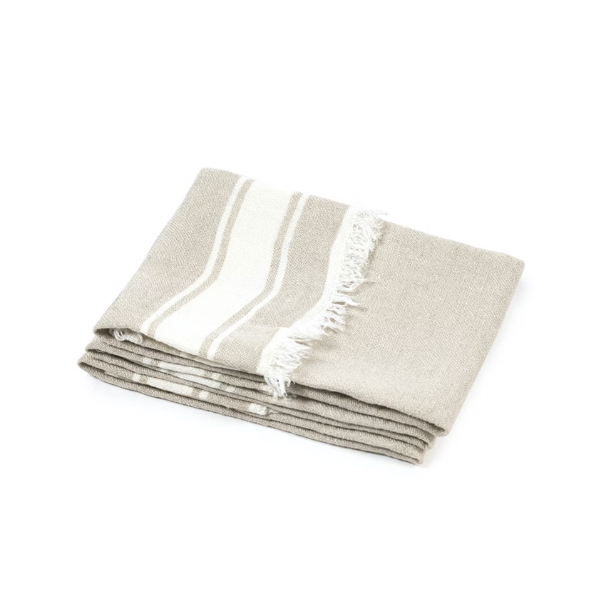Belgium linen hand towel flax stripe