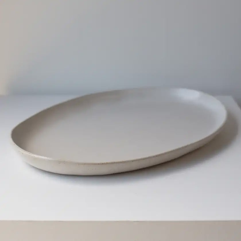 Lil ceramics oval platter sandstone 42cm