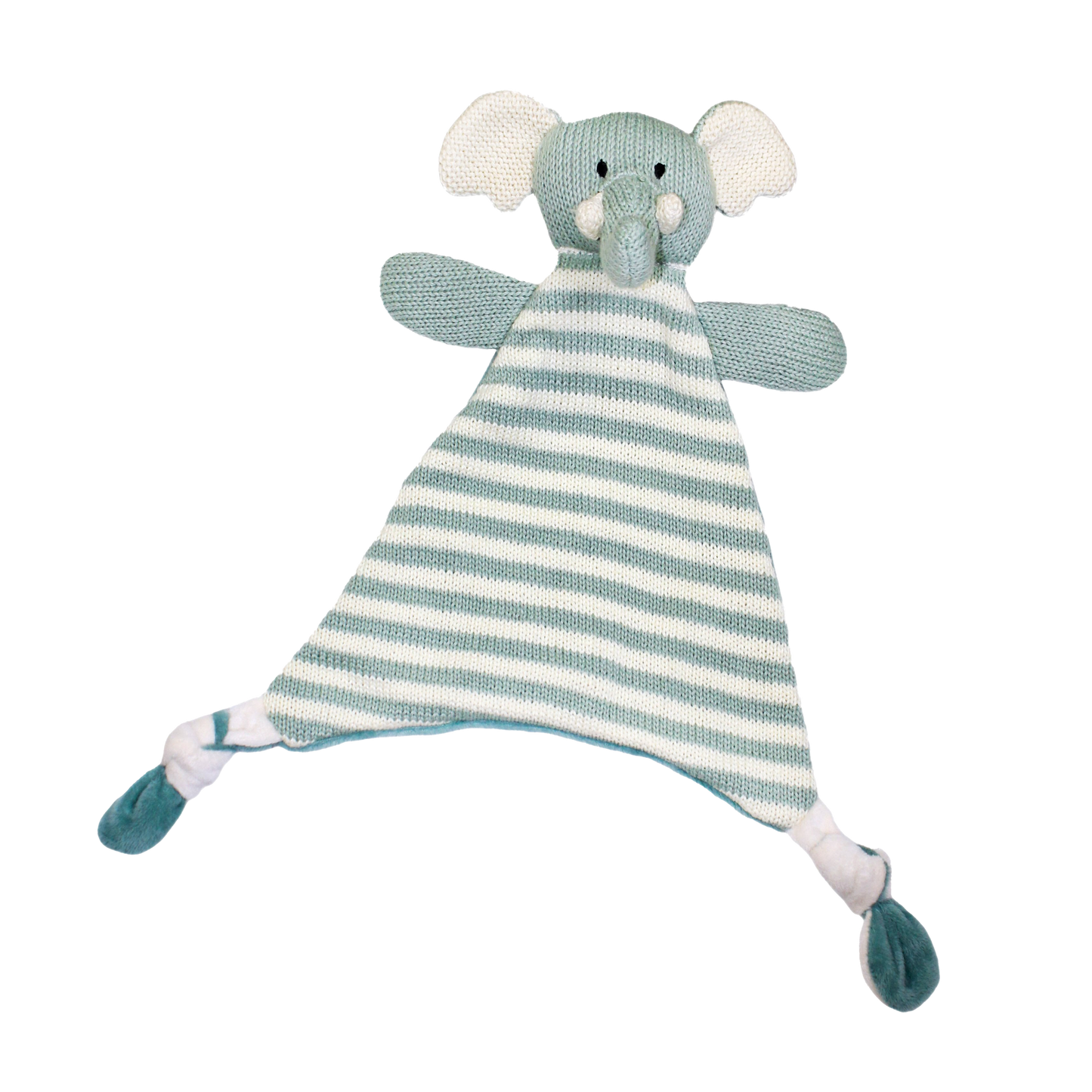 Charlie knitted elephant comforter teal