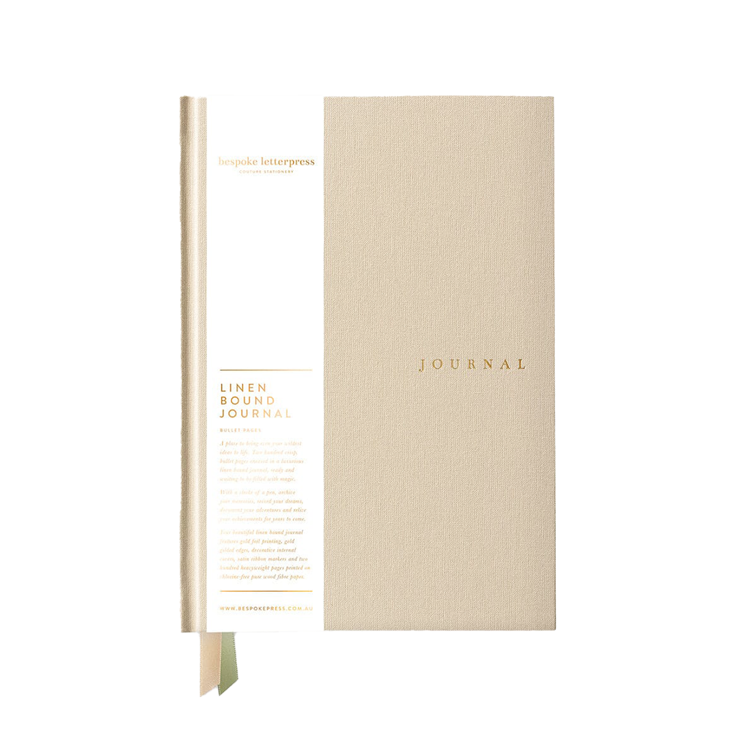 Linen bound journal desert sand (lined pages)