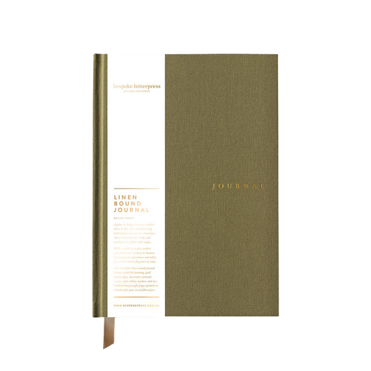 Linen bound journal green (bullet pages)