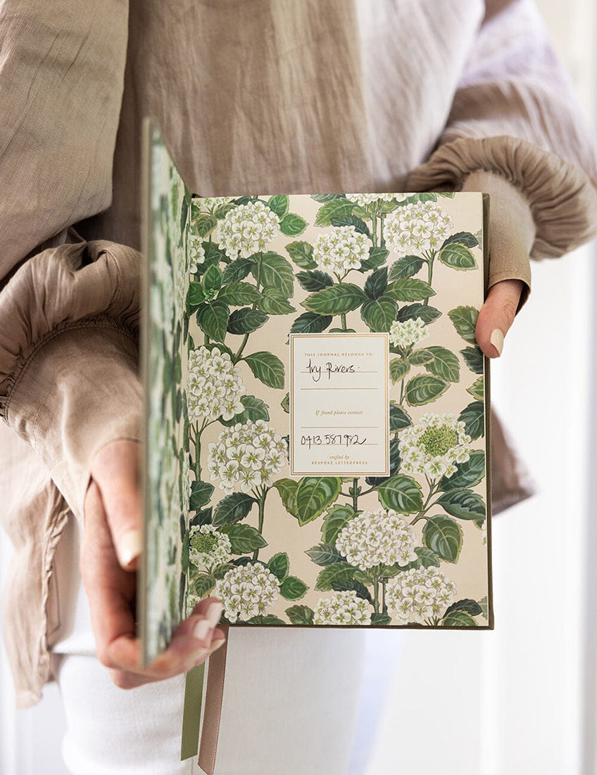 Linen bound journal green (bullet pages)