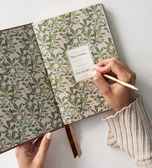 Linen bound journal mocha (lined pages)