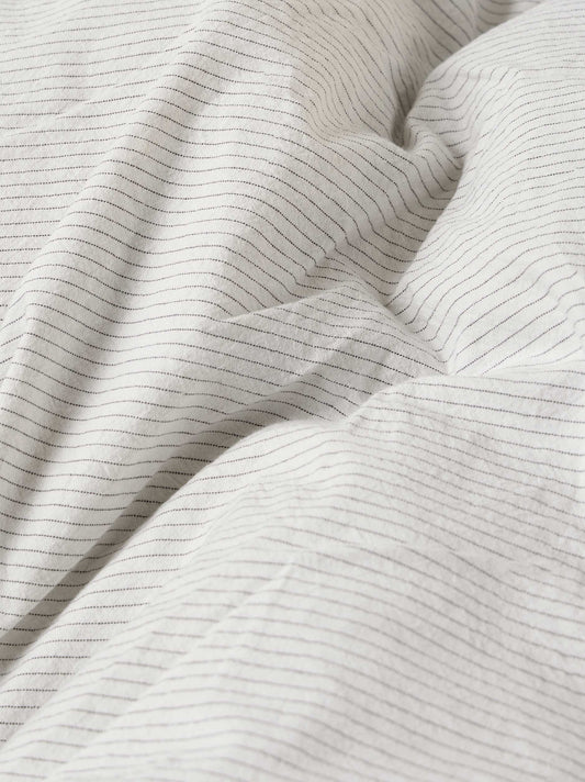 Organic cotton pinstripe duvet cover