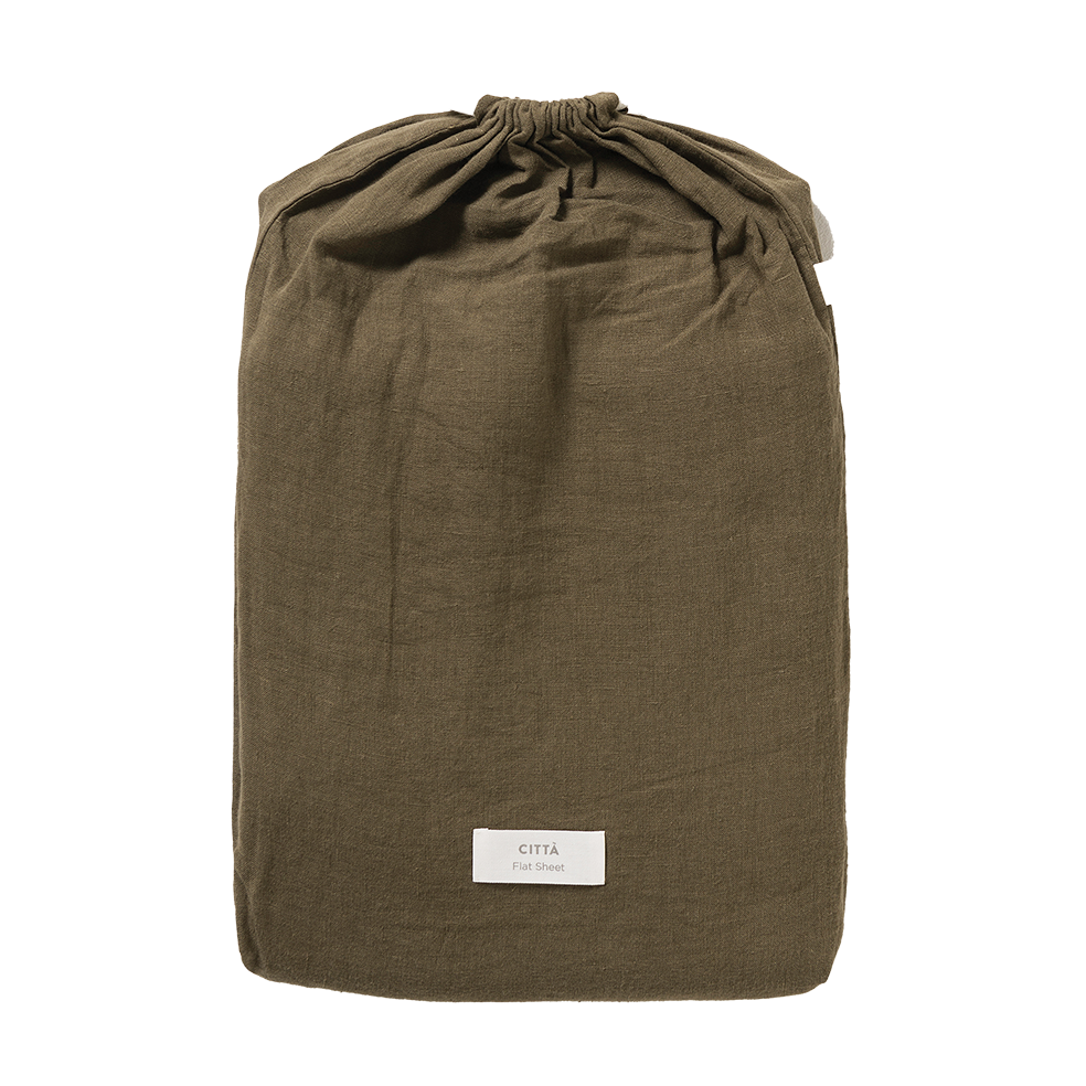 Linen flat sheet ivy