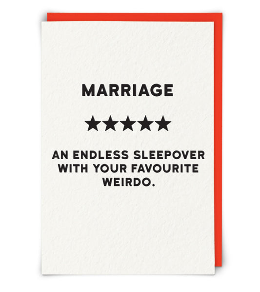 Marriage an endless sleepover card