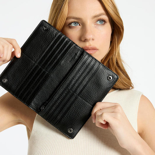 Living proof leather wallet black
