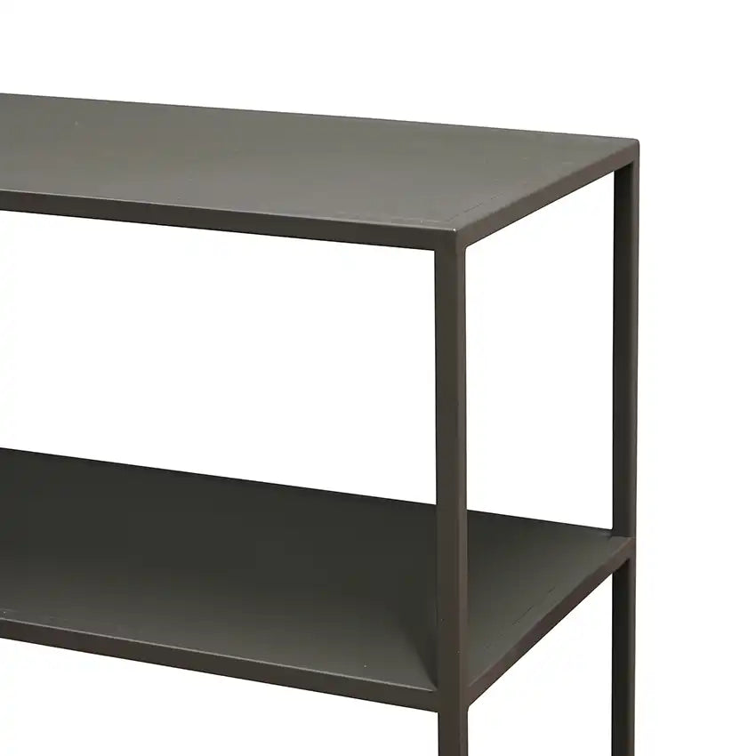 Low profile shelving unit 140cm olive