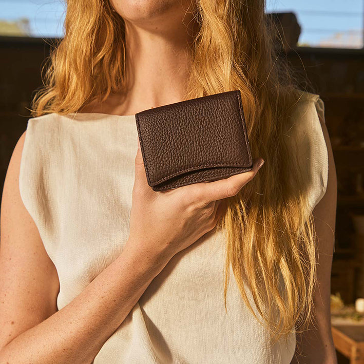 Lumen leather wallet cocoa