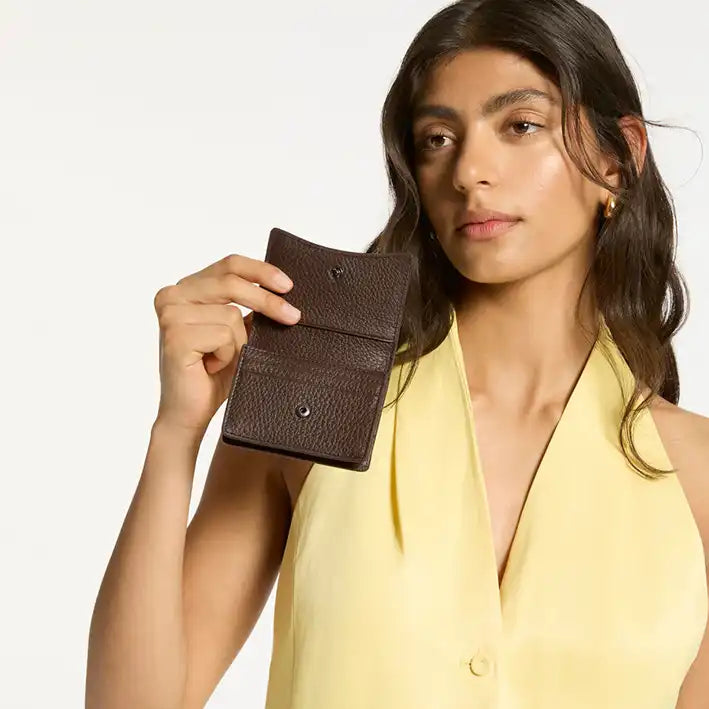 Lumen leather wallet cocoa