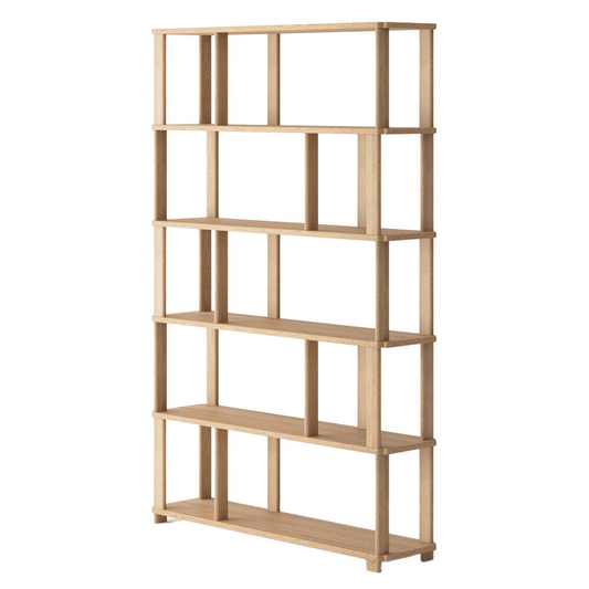 Luna solid oak shelving unit 120cm natural