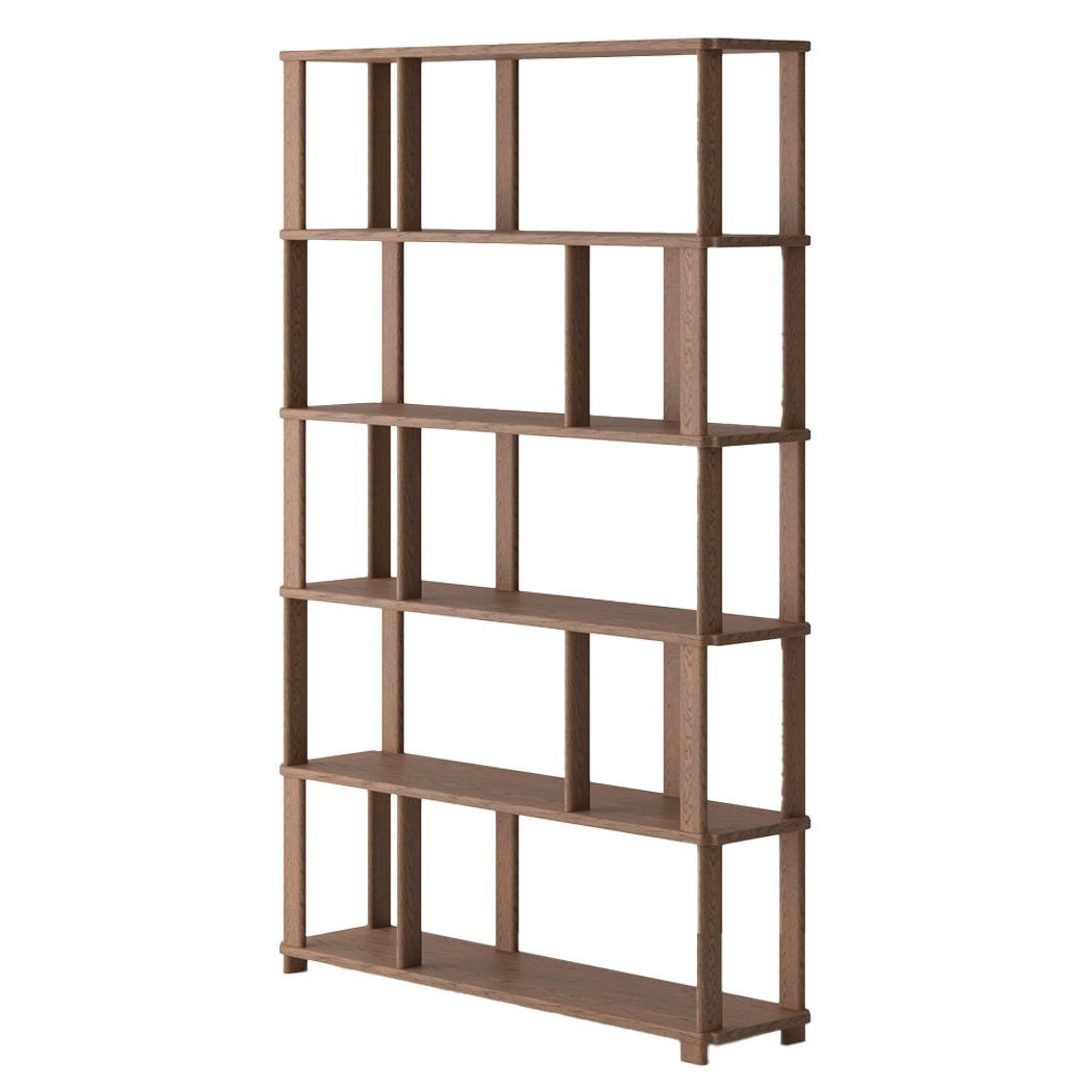 Luna solid oak shelving unit 120cm walnut