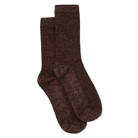 Lurex socks chocolate