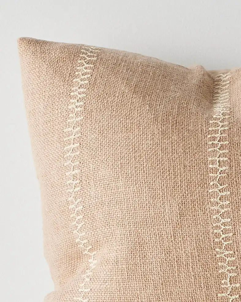 Maddalena embroidered cushion cover 40 x 60cm biscotti