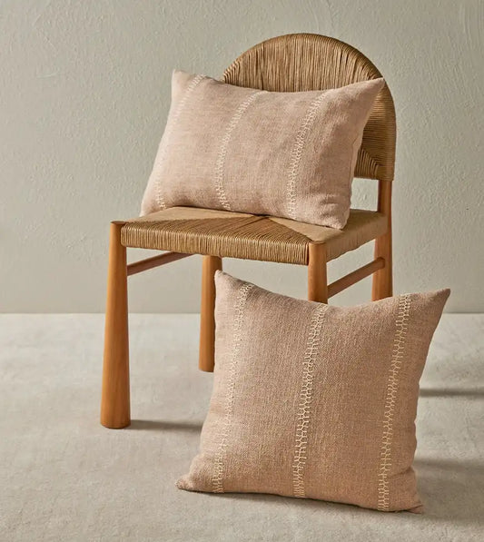 Maddalena embroidered cushion cover 40 x 60cm biscotti