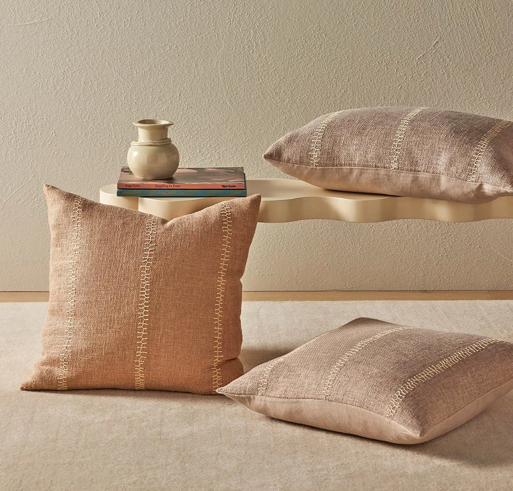 Maddalena embroidered cushion cover oatmeal 50cm