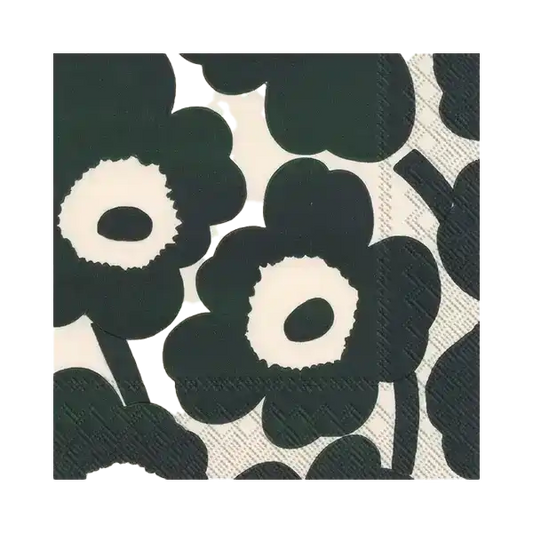 Marimekko unikko paper napkins set of 20 green