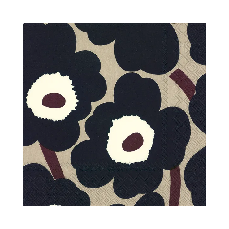 Marimekko unikko paper napkins set of 20 blue linen