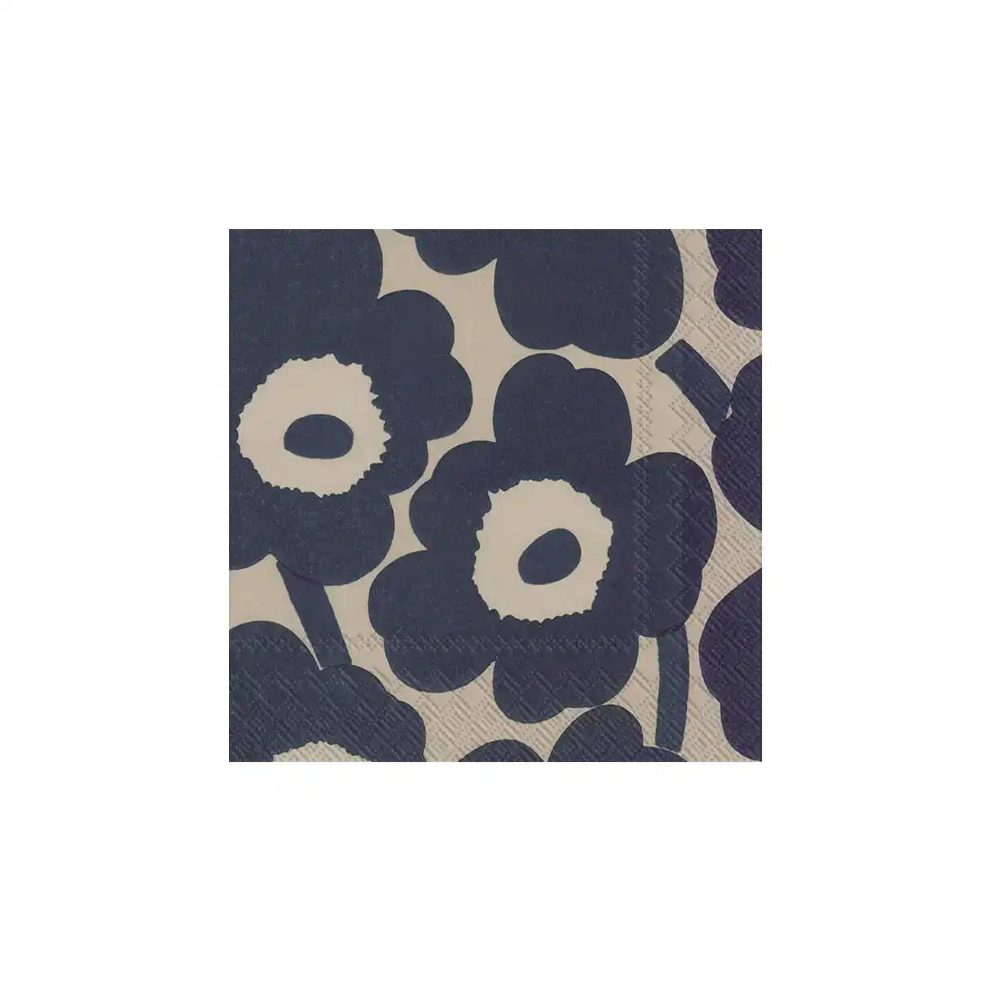 Marimekko unikko cocktail paper napkins set of 20 navy