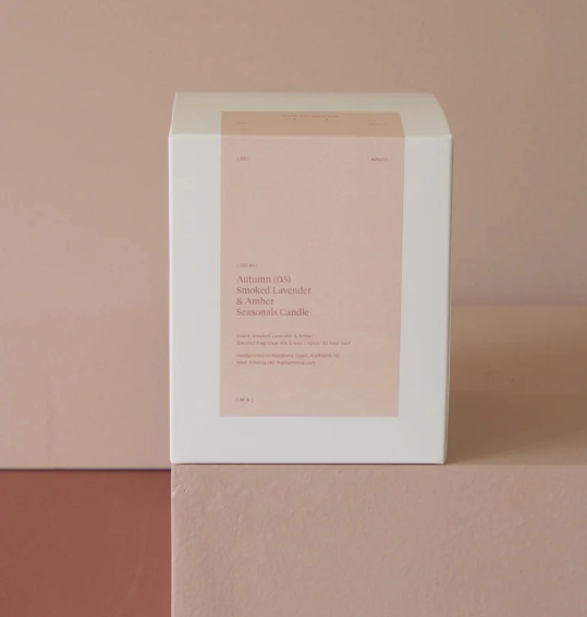 Mark Antonia candle smoked amber & lavender