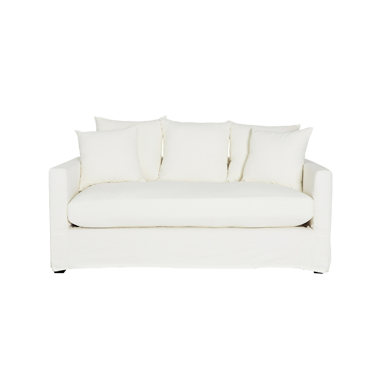 Martha linen cotton blend 2.5 seater sofa white