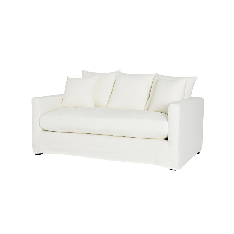Martha linen cotton blend 2.5 seater sofa white
