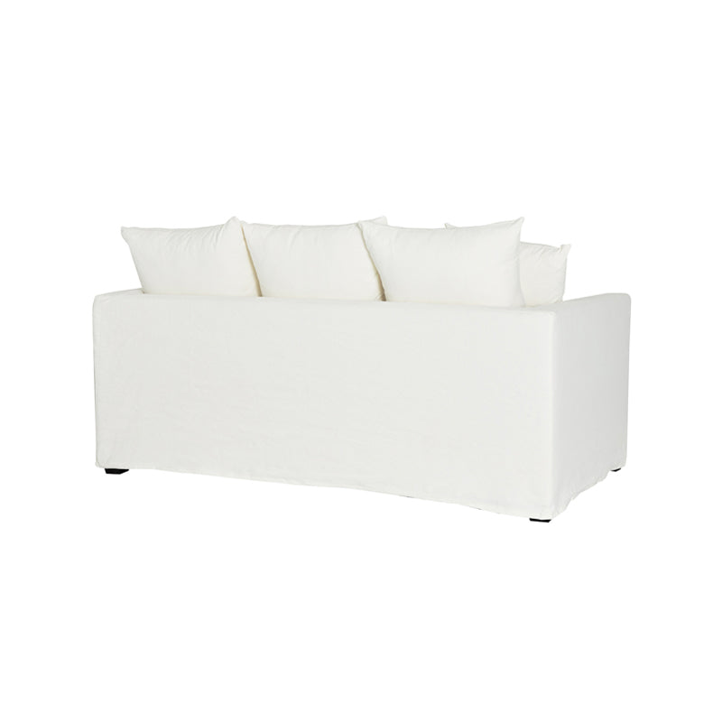 Martha linen cotton blend 2.5 seater sofa white