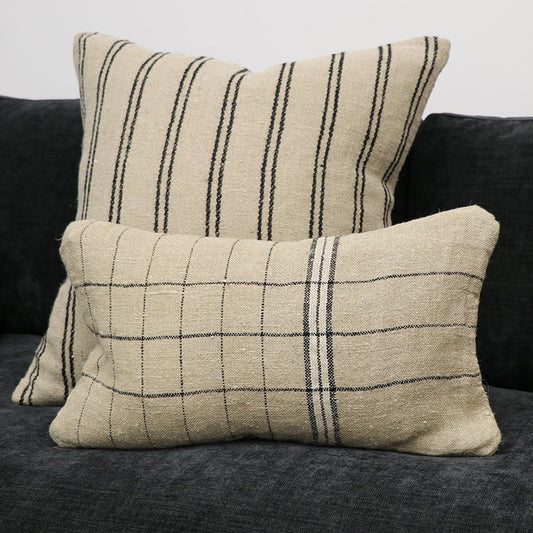 Nina striped linen cushion cover 55cm