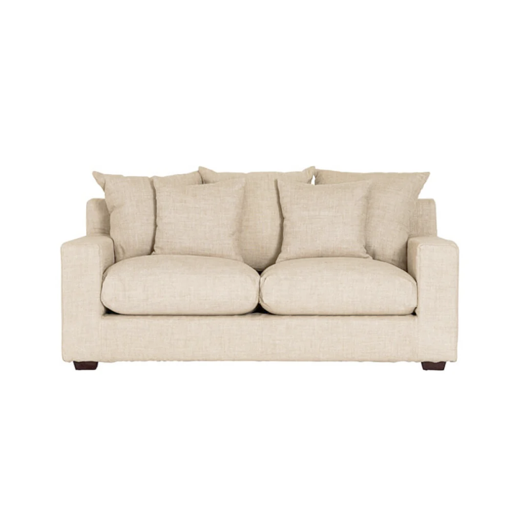 Melba 2.5 seater slip cover linen sofa salt & pepper