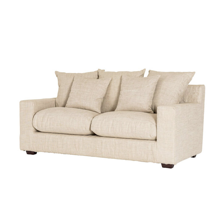 Melba 2.5 seater slip cover linen sofa salt & pepper