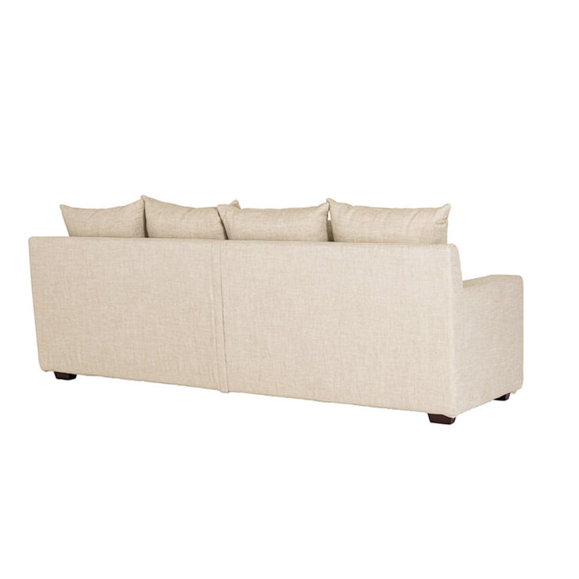 Melba 3.5 seater slip cover linen sofa salt & pepper