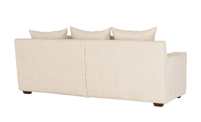 Melba 3-seater slip cover linen sofa salt & pepper