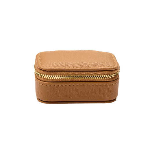 Mini rectangle jewellery box caramel 9cm