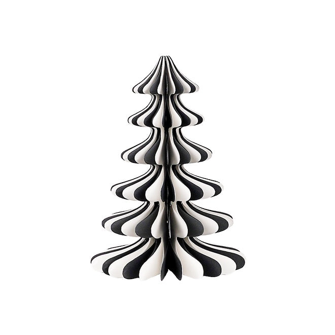 Monochrome paper xmas tree deco 25cm