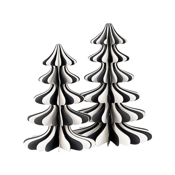 Monochrome paper xmas tree deco 25cm