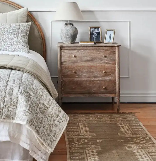 Mundara wool floor runner olive 280 x 80cm