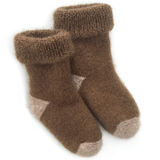 NZ made mini possum merino wool socks olive