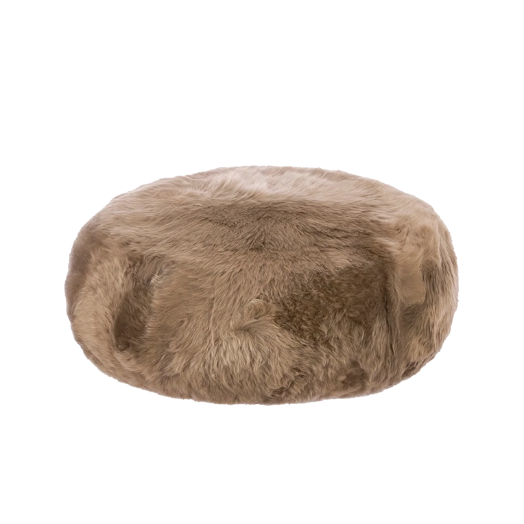 NZ long wool sheepskin ottoman