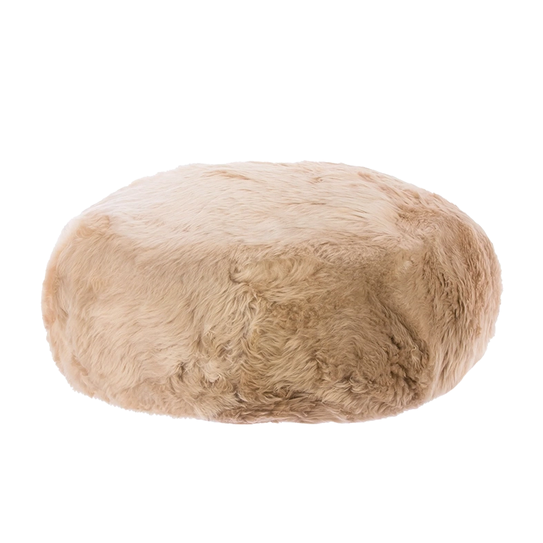 NZ long wool sheepskin ottoman