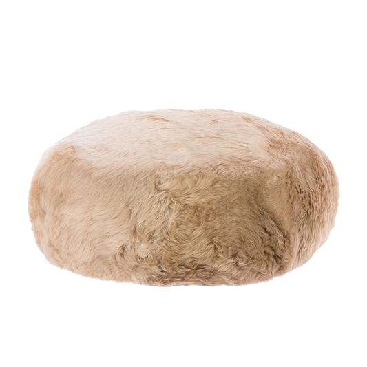 NZ long wool sheepskin ottoman