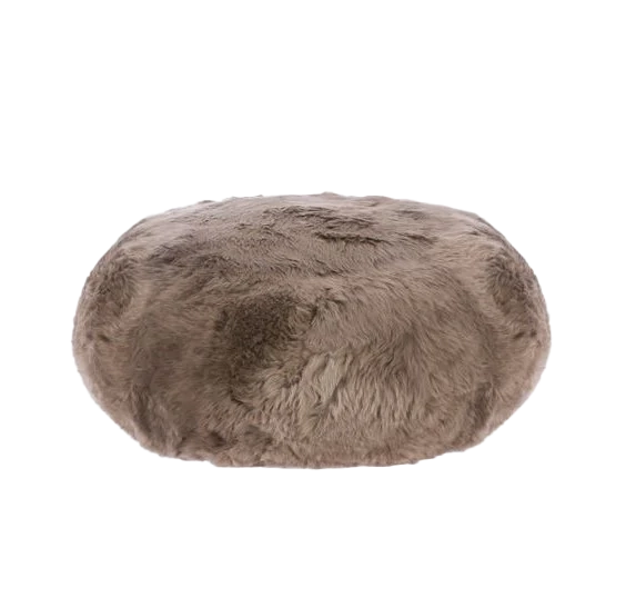 NZ long wool sheepskin ottoman
