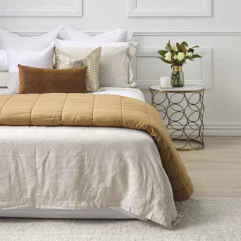 Natural linen duvet king single