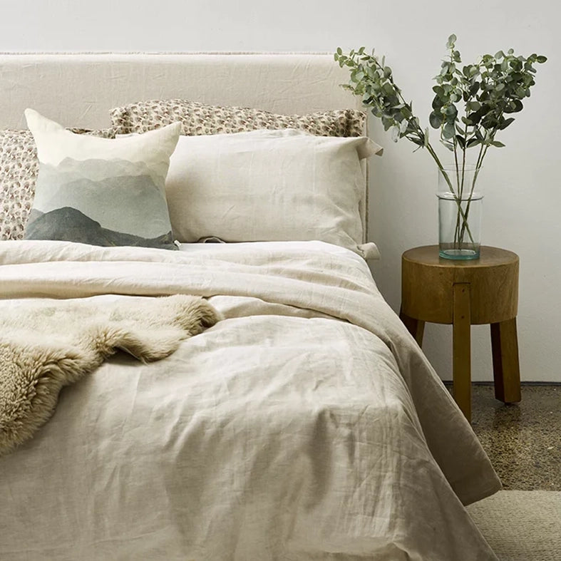 Natural linen duvet king single