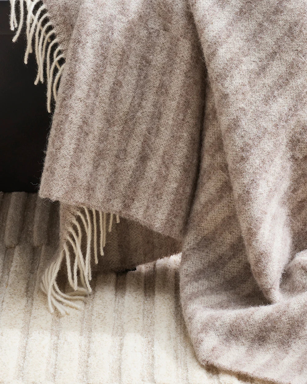 Noah NZ wool throw 130 x 190cm oatmeal