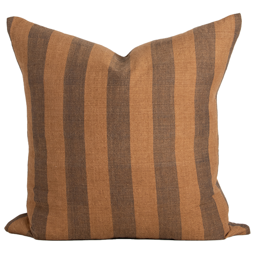 Noosa linen blend cushion cover 55cm cumin