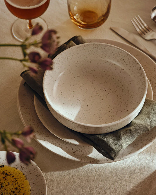 Broste Nordic vanilla low bowl 22.5cm