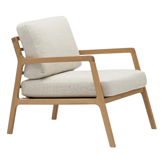 Nysse solid oak armchair oatmeal