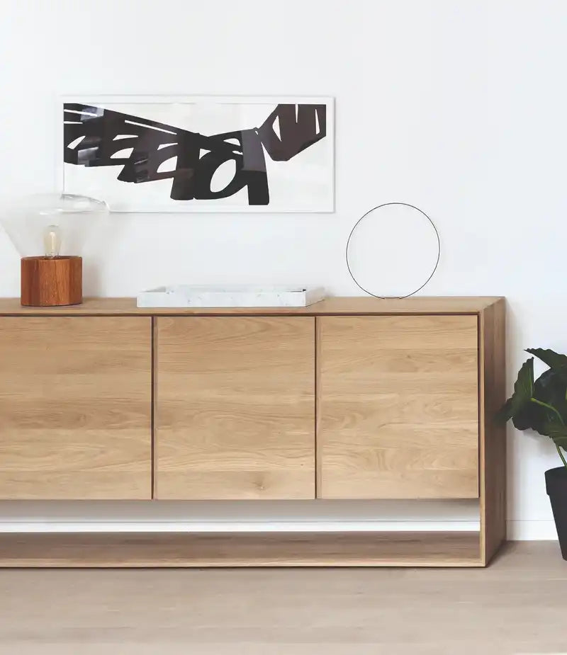 Oak Nordic 3-door sideboard 158cm