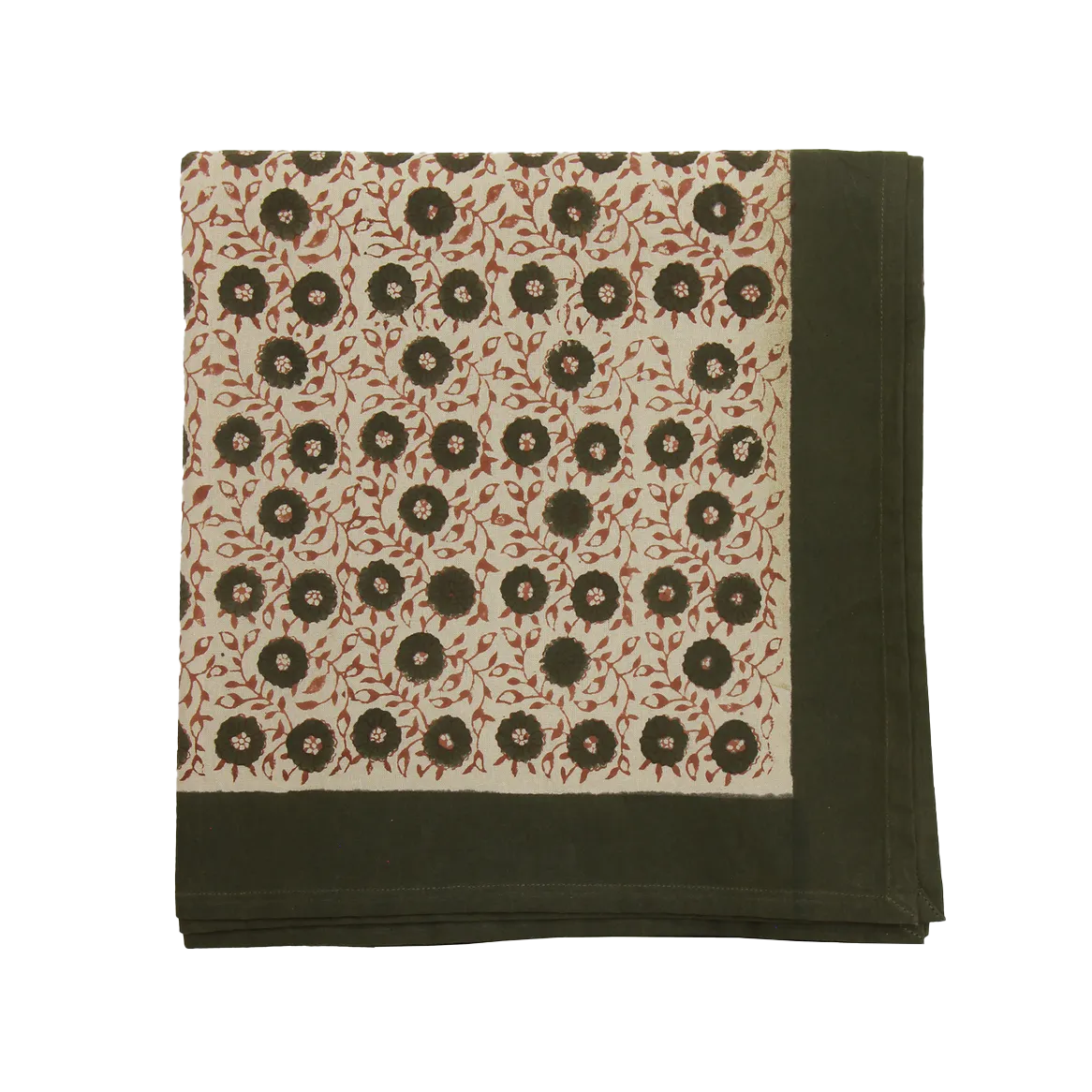 Odelle block print cotton tablecloth 250cm long