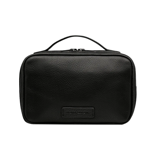 Other side leather toiletry bag black